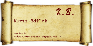 Kurtz Bánk névjegykártya